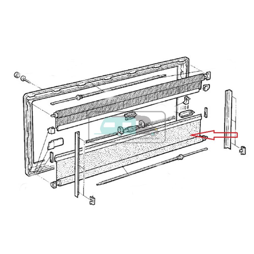 Dometic S3/S4 Verduisteringsrollo Aluminium/Grijs 90x60