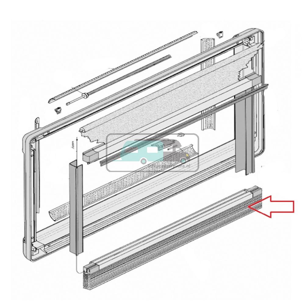 Dometic S3/S4 Verduisteringsrollo Aluminium/Wit 110x70