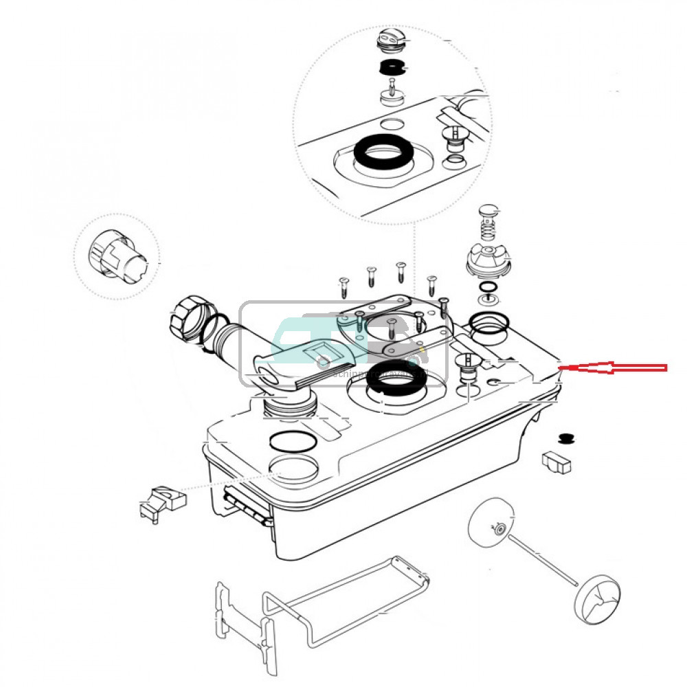 Bovenkant holdingtank