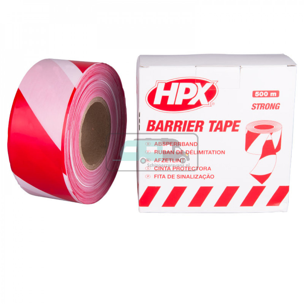 HPX Afzetlint Rood/Wit 500mtr