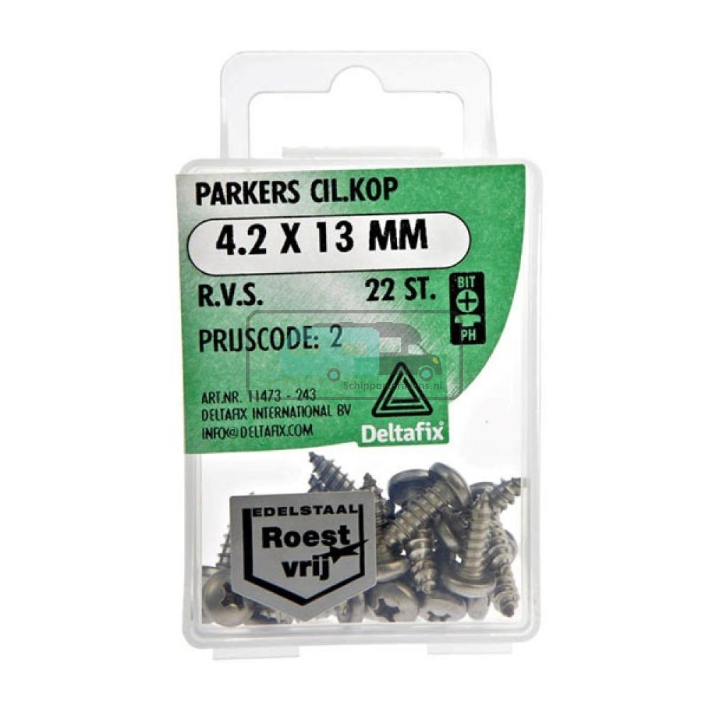 Deltafix Parker CK RVS 4.2x13mm Set 22st