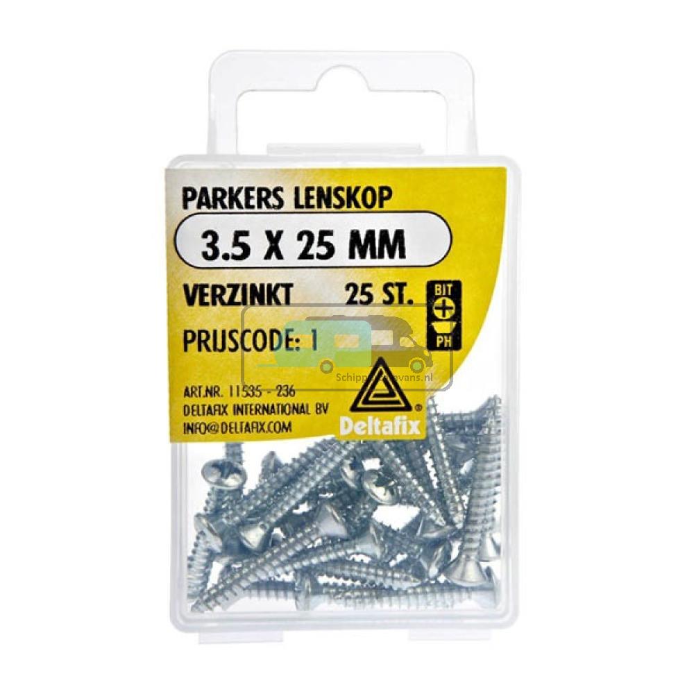 Deltafix Parkers Lenskop Verzinkt 3.5x25mm 25st 