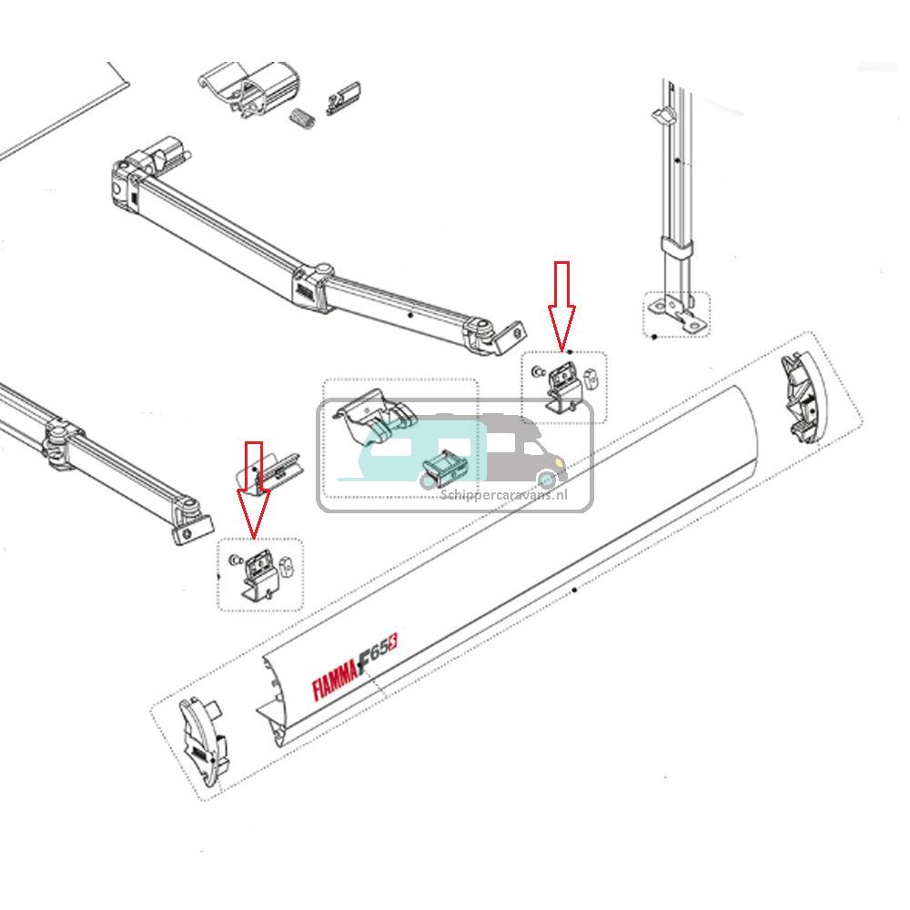Fiamma F65 bevestigingsblokje staander voorlijst