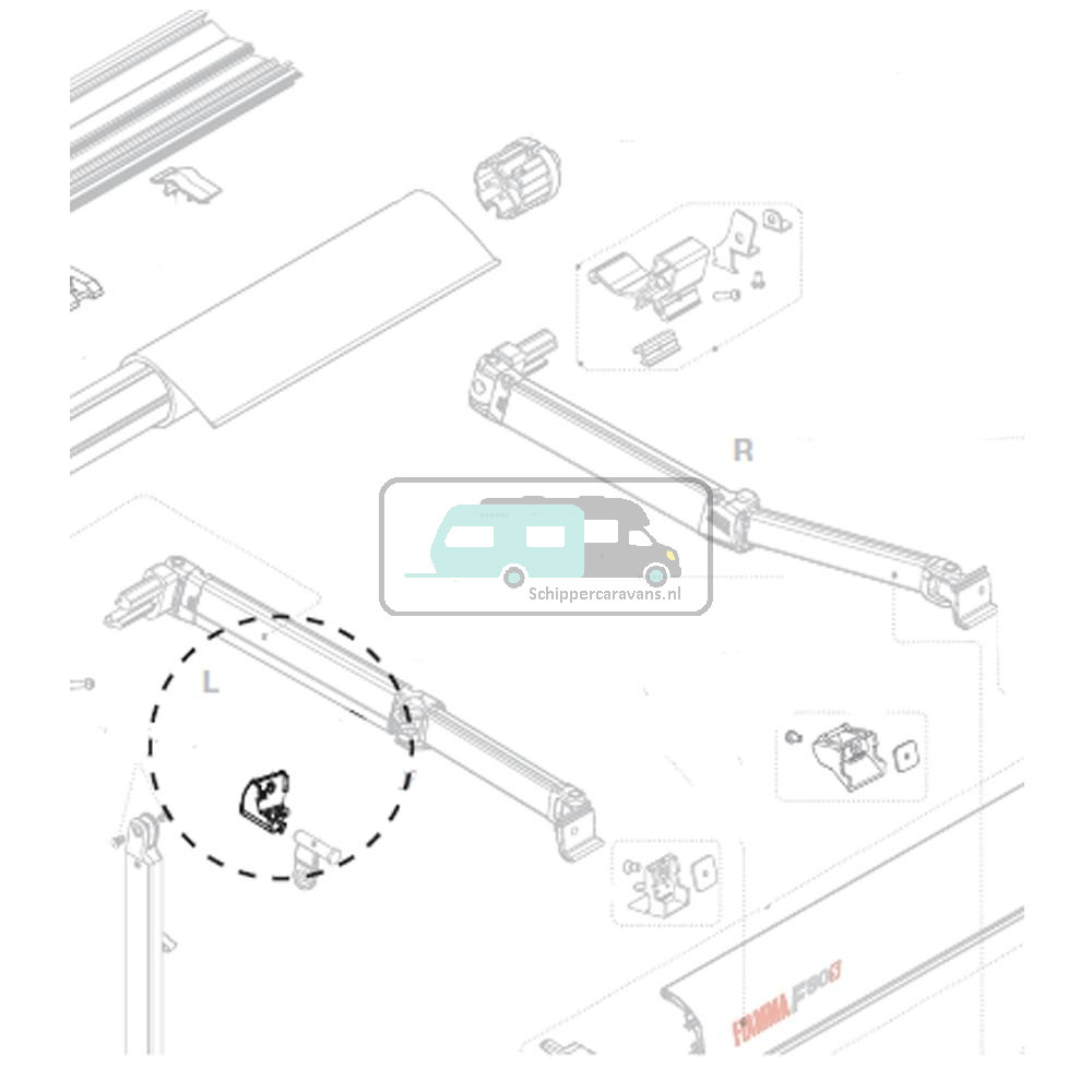 Fiamma F80S Bevestigingskit Linker Staander
