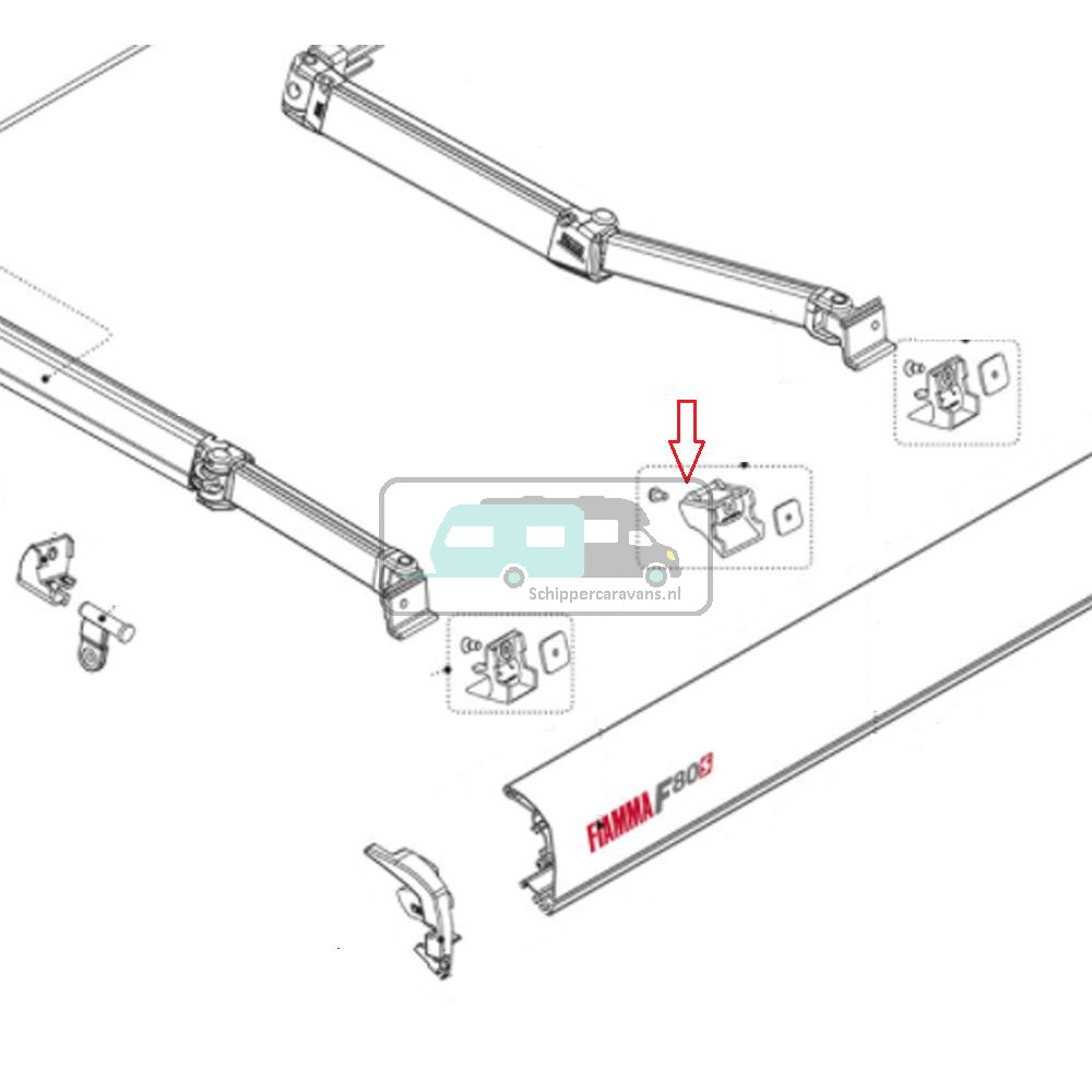 Fiamma F80S Rafter kit Lead Rail