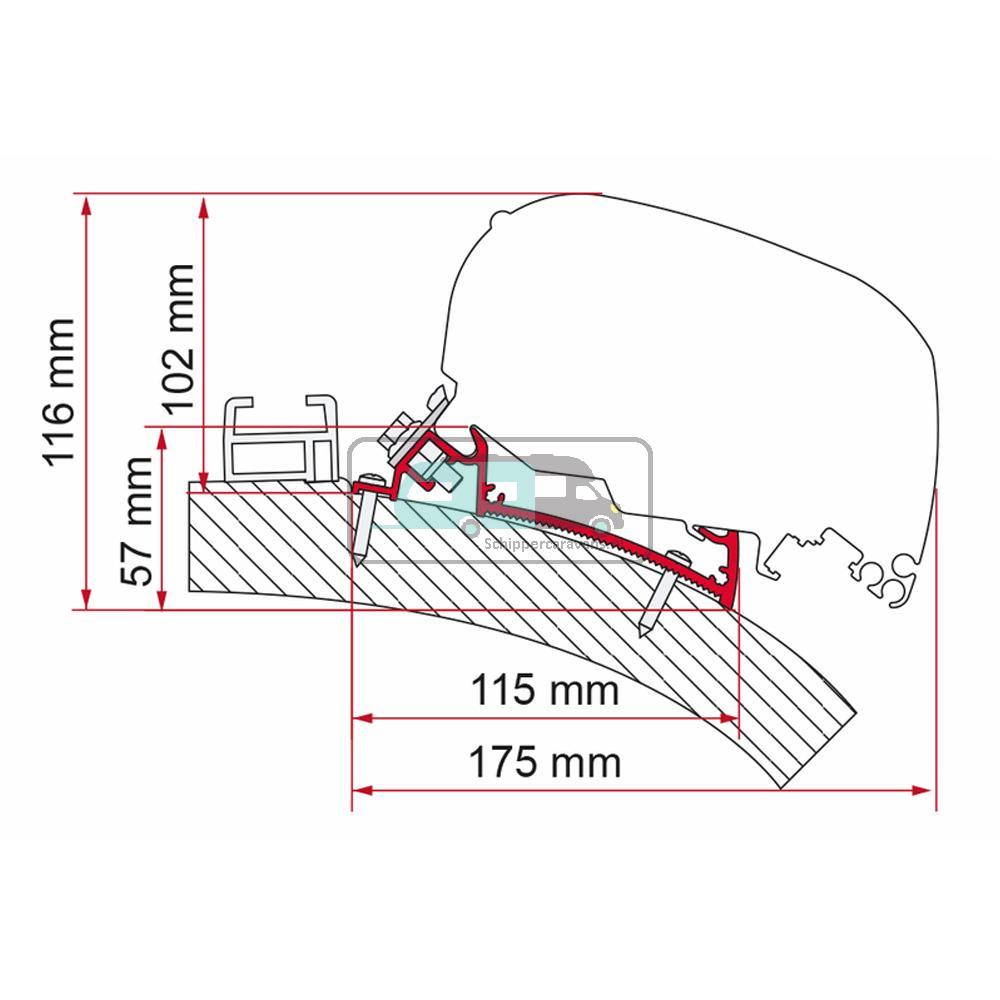 Fiamma Carthago Chic/Rapido i80-i90 Adapter 550 <2014 F65/F80
