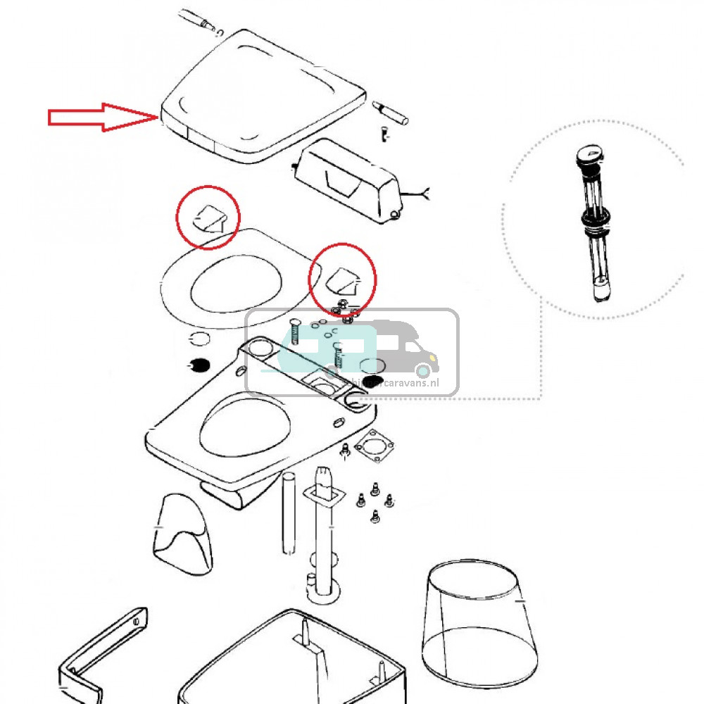 Thetford Electra Magic Scharnier Links en Rechts