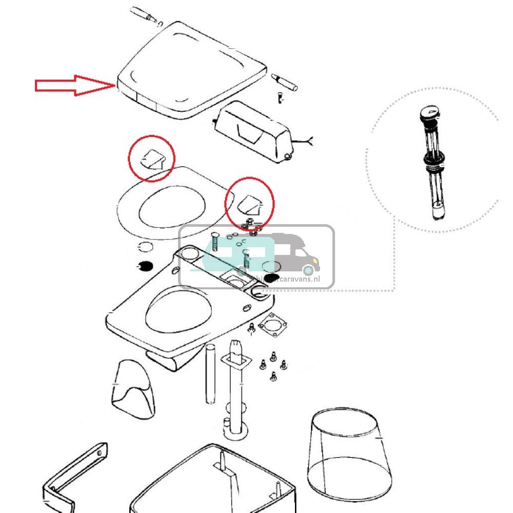 Thetford Electra Magic Scharnier Links en Rechts