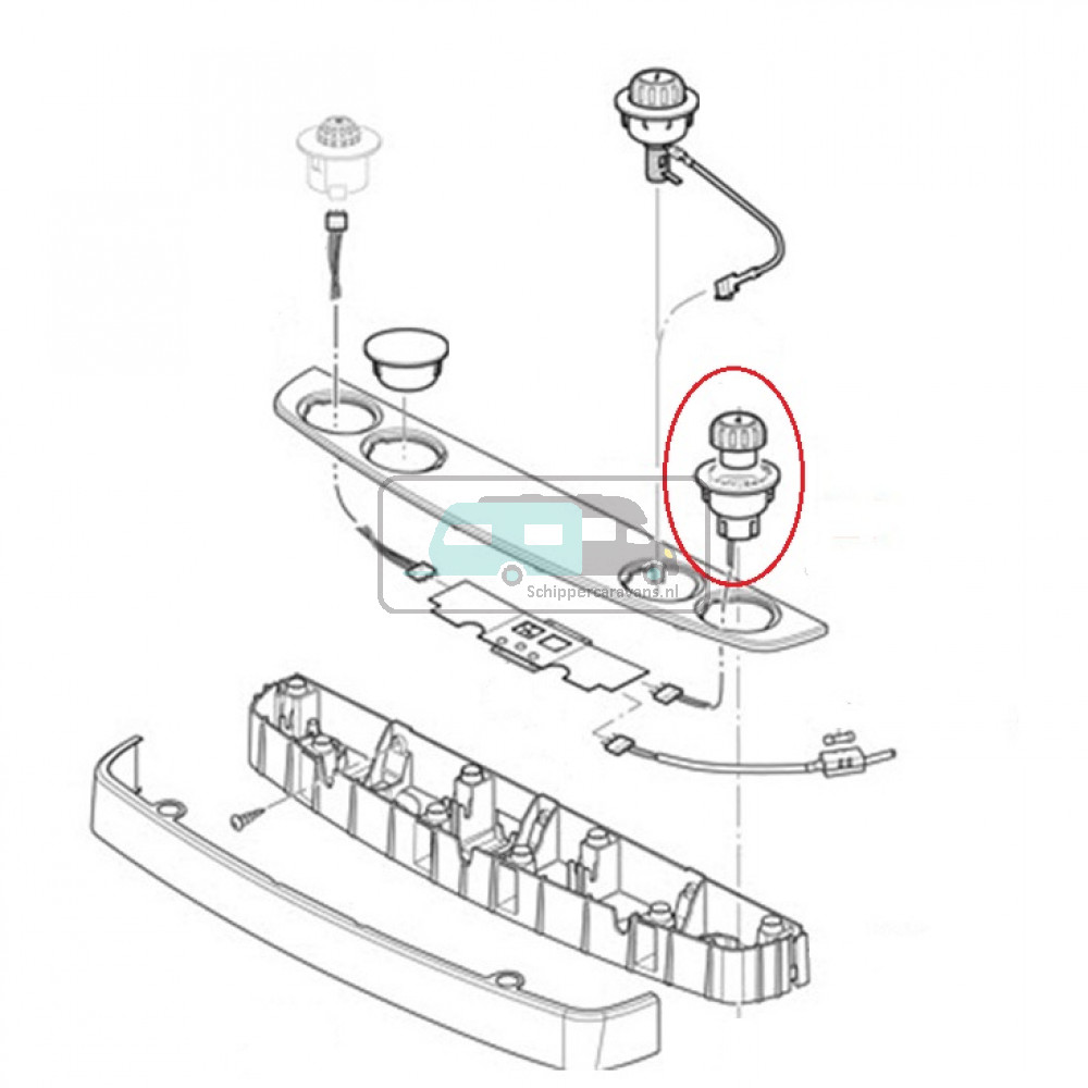 Huls bedieningsknop S3004-S5004 kachel