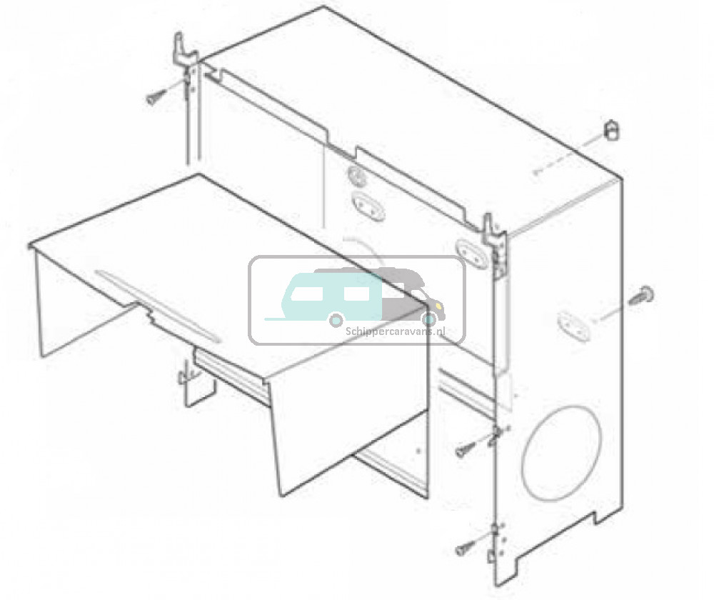 (32)Inbouwkast 2 ventilatoren compleet