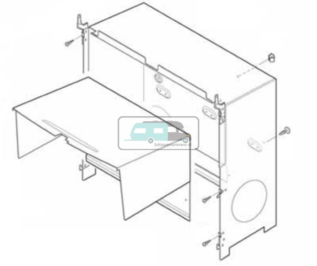 (32)Inbouwkast 2 ventilatoren compleet