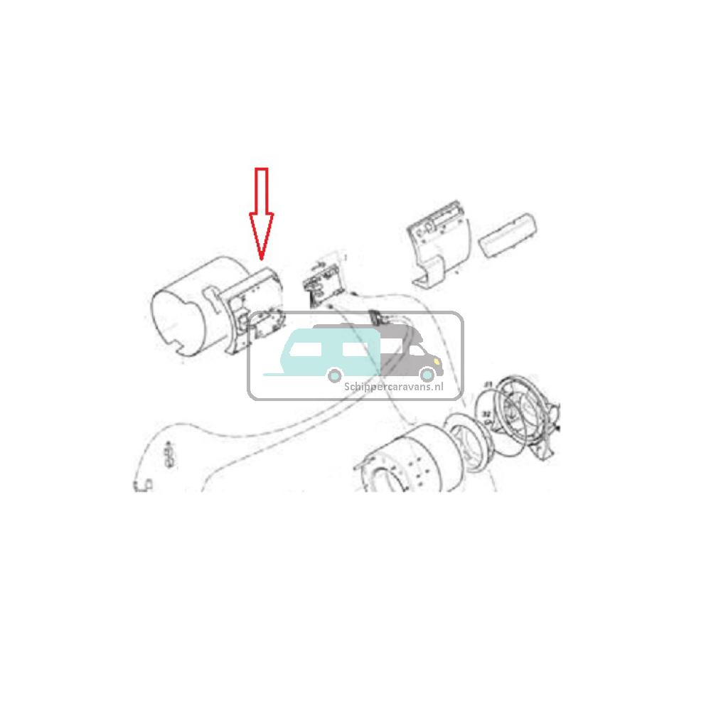 (36)Behuizing electronika. Achterzijde.