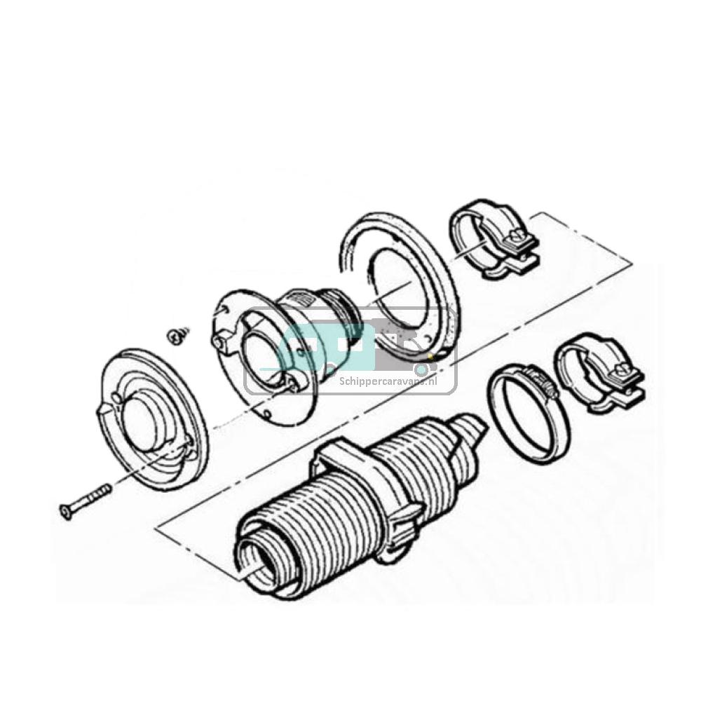 Truma Wandschoorsteenset EW24 Crèmewit