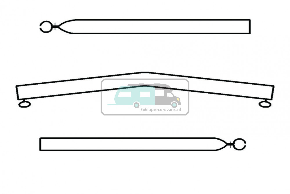 Campking Daksteun gebogen 22/19mm 170-250 Basic