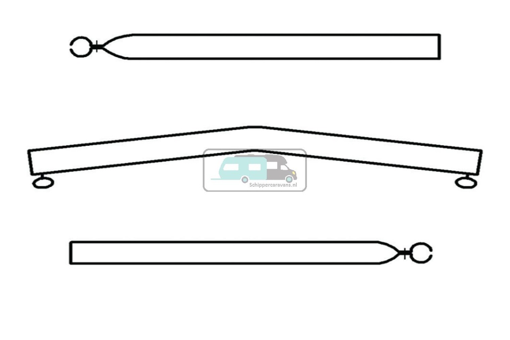 Campking Daksteun gebogen 22/19mm 170-250 Basic