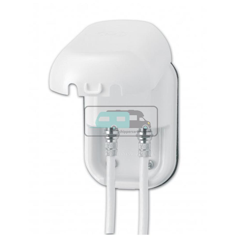 Inbouw stekkerdoos 2 * F-connect. Maxview Wit