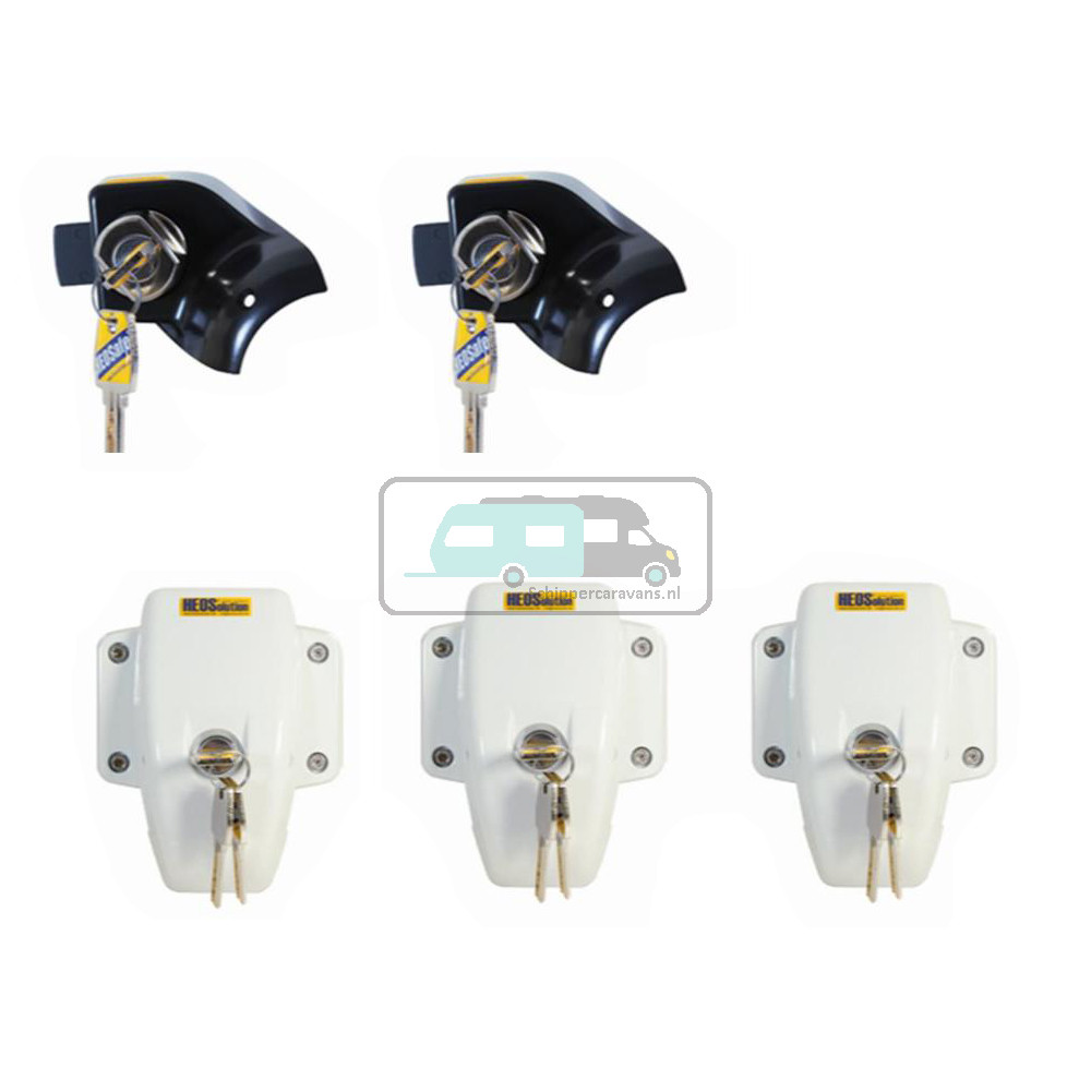 HEOSafe Set Ducato + 3x Door Frame Lock Zwart Wit