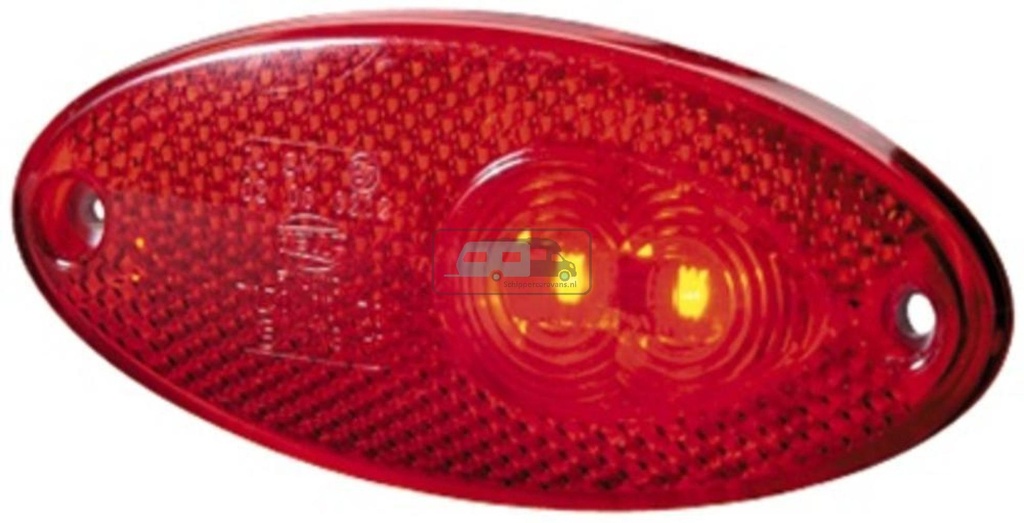 Hella Markering LED met Reflector Ovaal Opbouw Rood