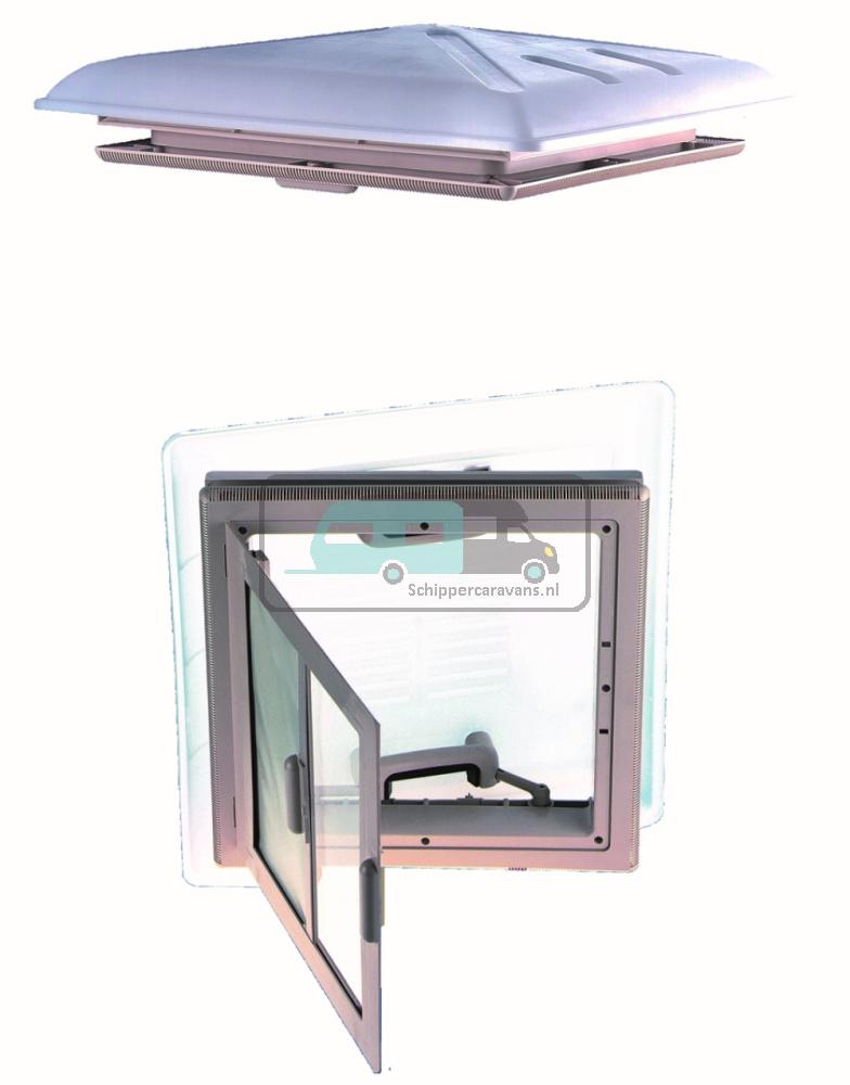 MPK Dakluik 40x40cm Melkglas Grote Kap+Combirollo Wit