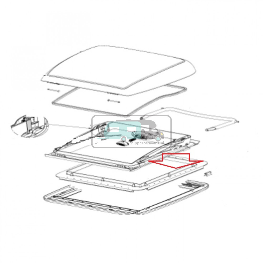 Dometic Mini Heki montageraam 43-60mm cr.wit