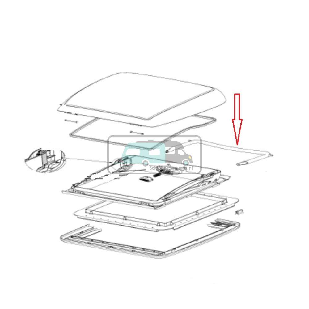 Dometic Mini Heki Beugel met montage onderdelen