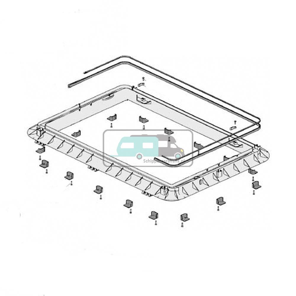 Dometic Heki 2 Buitenkader compleet 46-53 mm