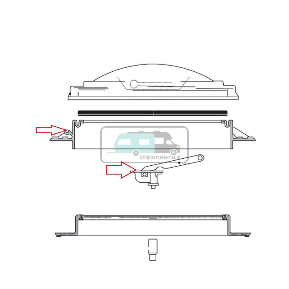 Fiamma Vent 50 Buitenkader met Scharnieren