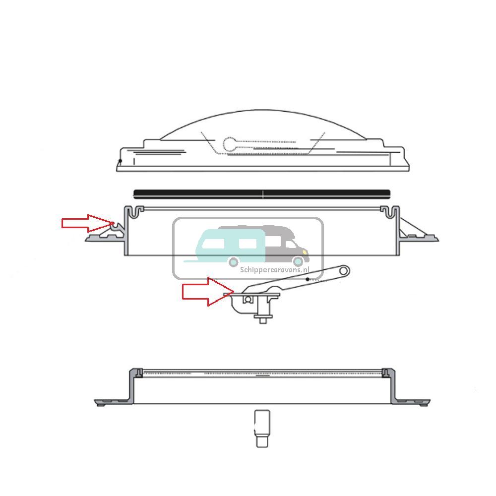 Fiamma Vent 50 Buitenkader met Scharnieren