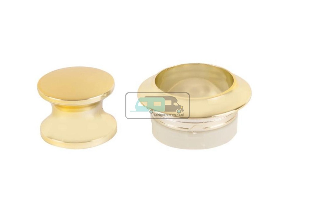 Knop+Ring Pushlock Koper 2st.