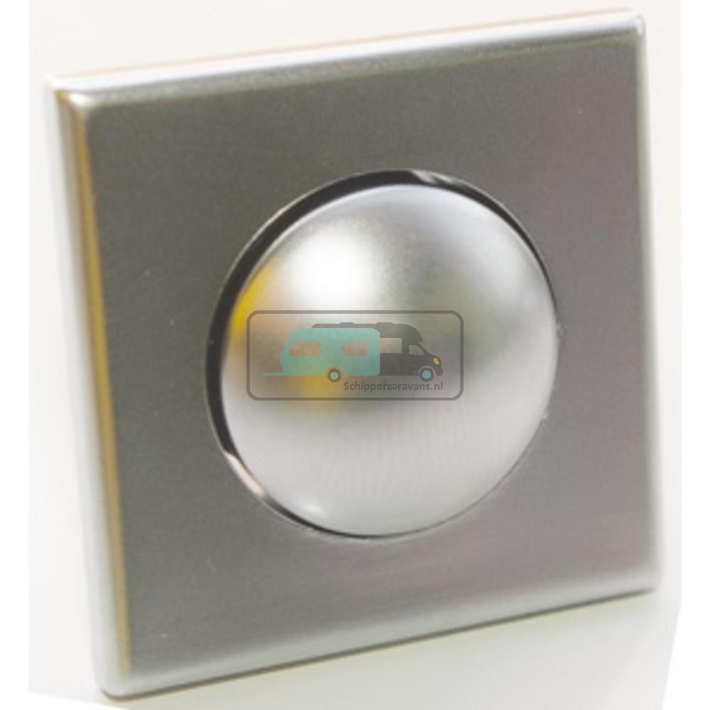 Mini Knop+Ring Vierkant Pushlock Mat Chroom 2st.