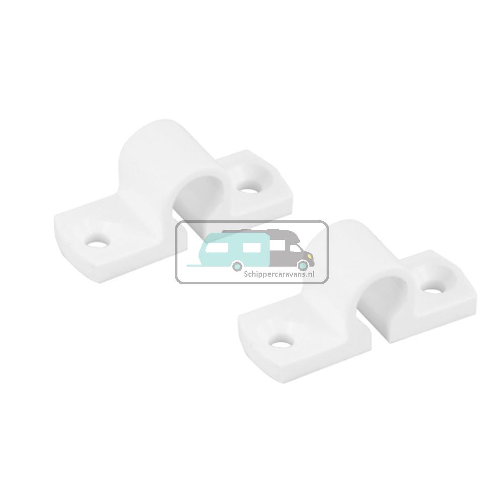 Stanggeleider kunststof Wit à 2 st.