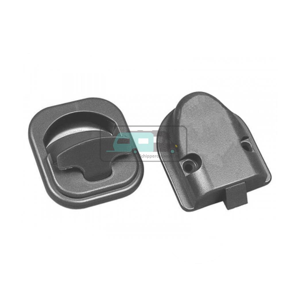 Kastdeurslot Rond Inbouw Grijs