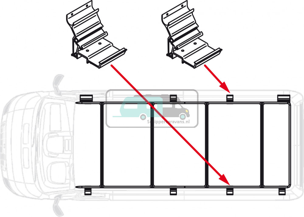 Fiamma Fixing Bar Kit Roof Rail Ducato Extra 14.5cm