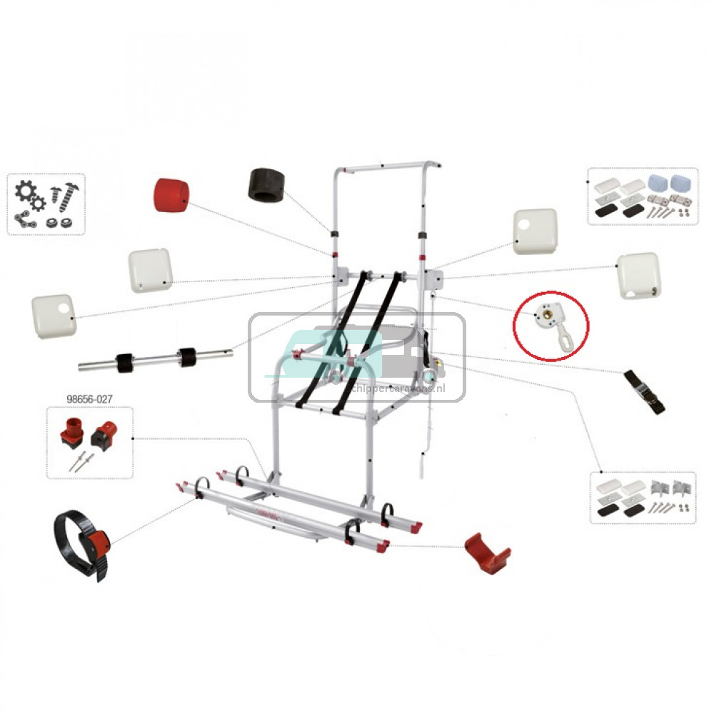 Fiamma Carry-Bike Lift 77 Opdraaimechanisme