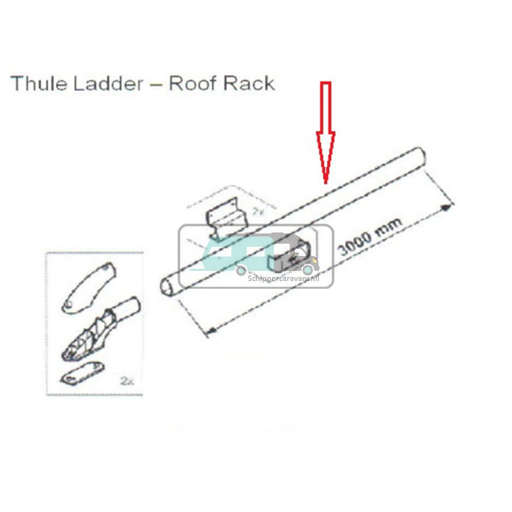 Thule Oval Tube L=3,0m Geanodiseerd