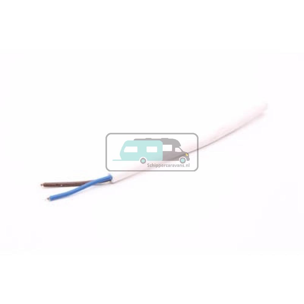 Rond kunststof. 2x0,75mm2. Wit