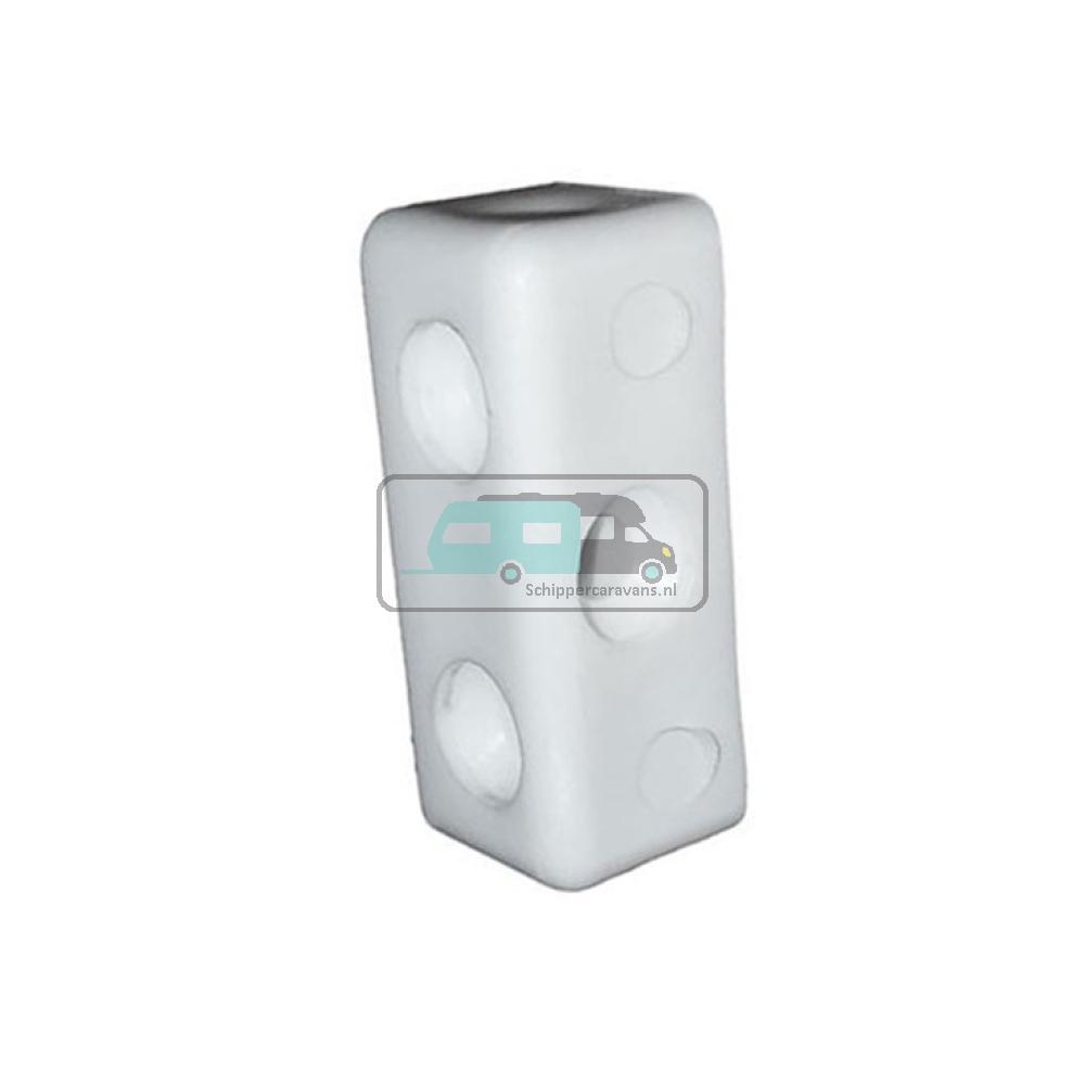 Hoekverbinder pvc Wit 3-gaats rechthoek à 4 st.