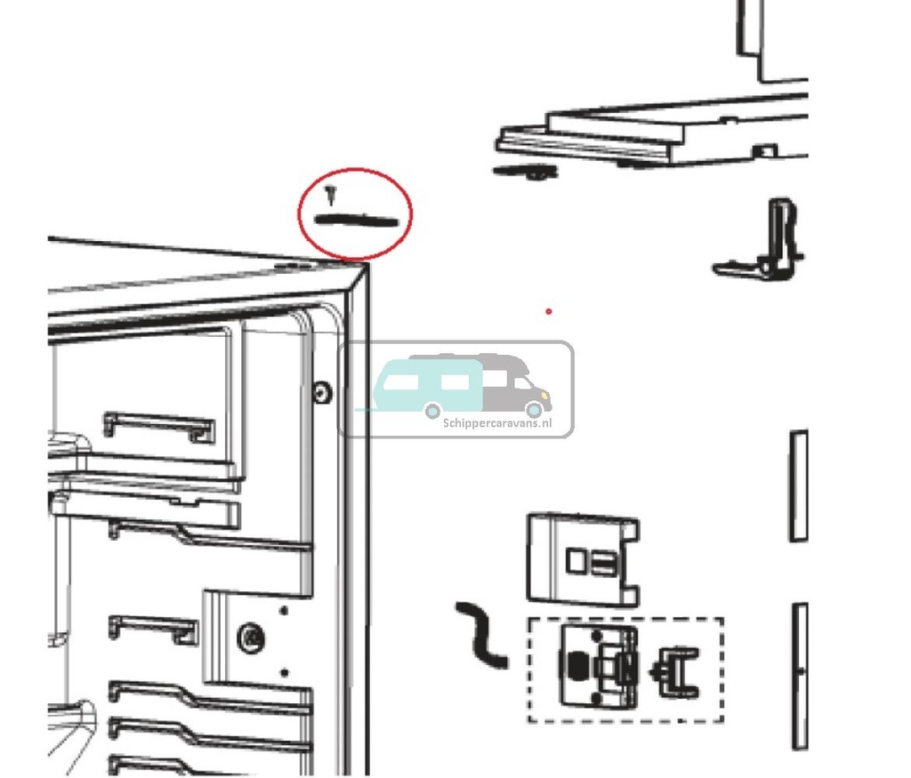 Dometic RM6270 Scharnier Boven Rechts