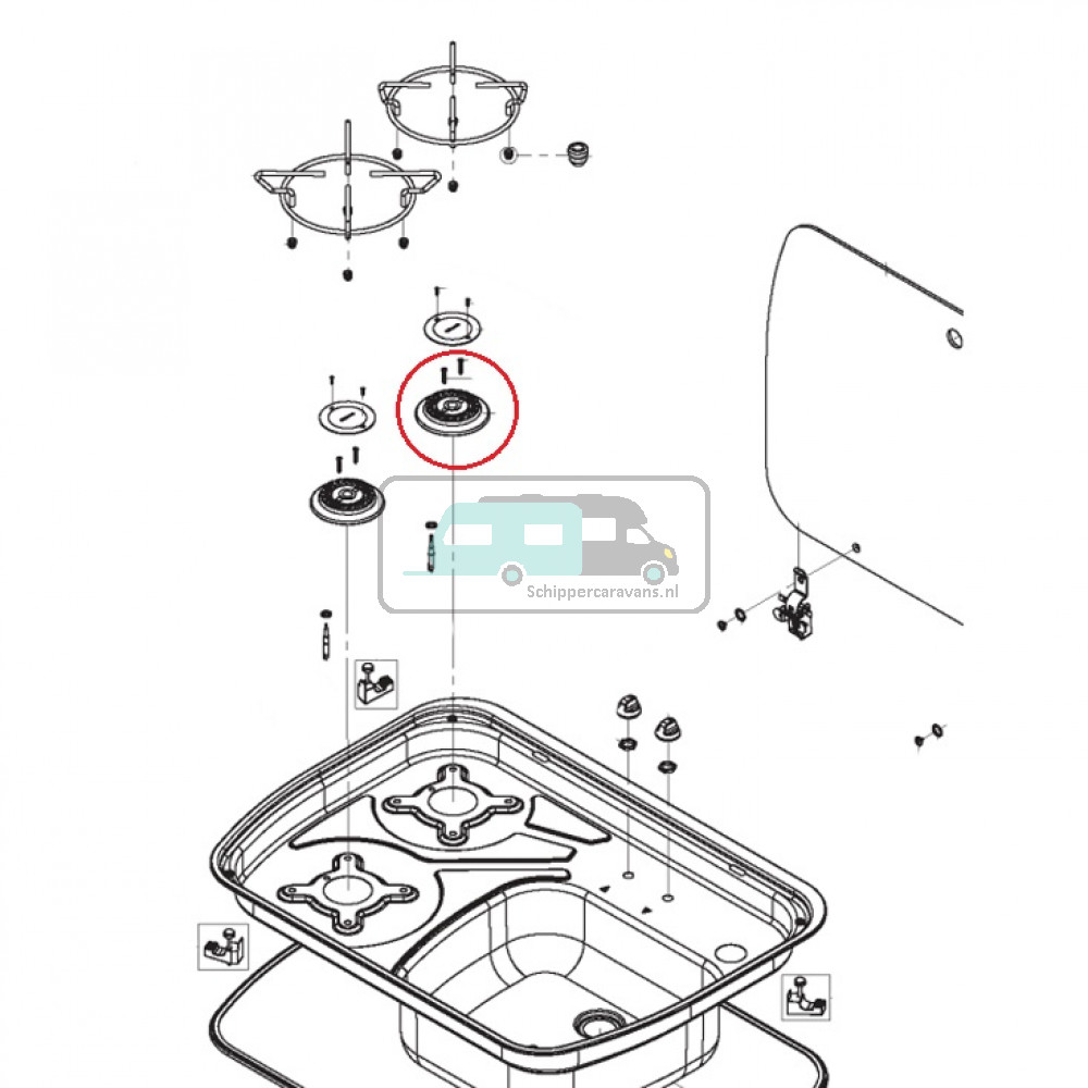 Dometic Burner Top, Screws, 2pcs 4071442737