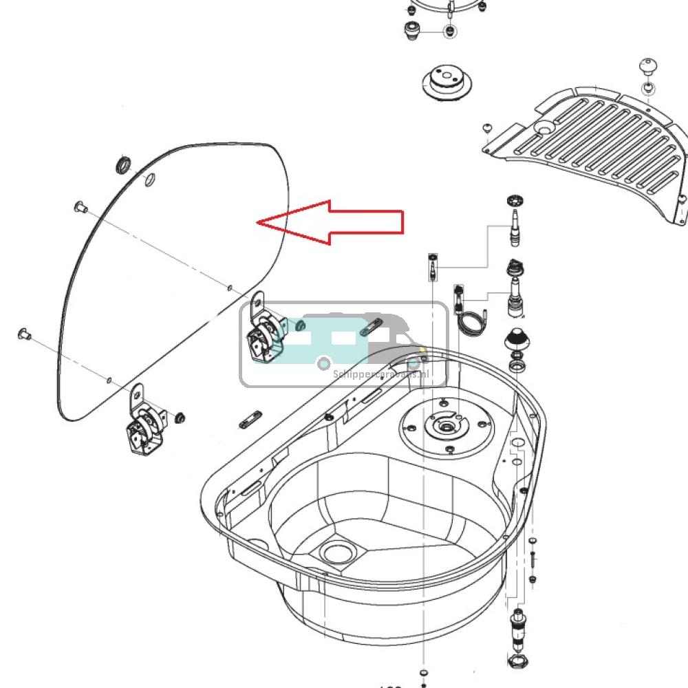 Dometic PI8802 Glasdeksel Band Links