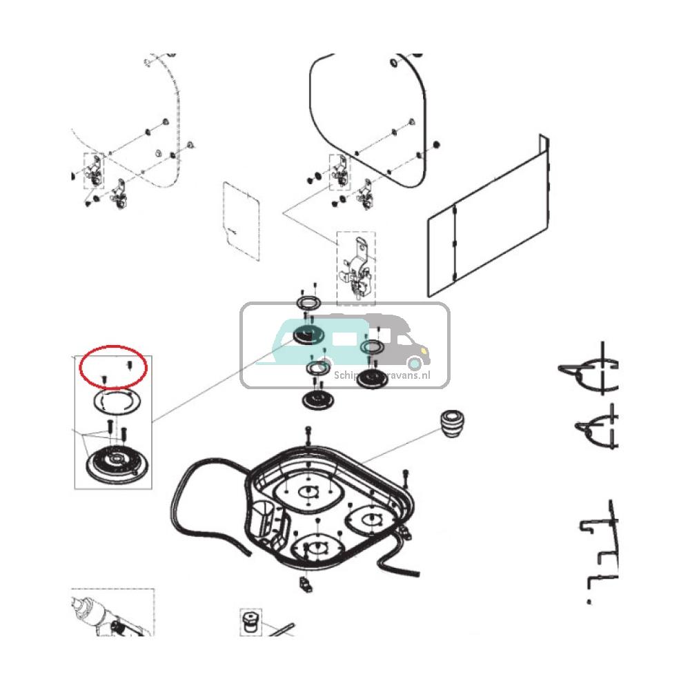 Dometic CE04-DF Schroeven Branderdeksel 6st.