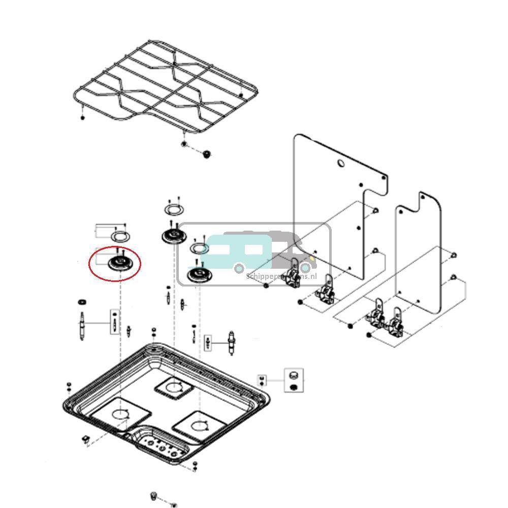 Dometic CE09-DF Hymer Branderkop Schroeven