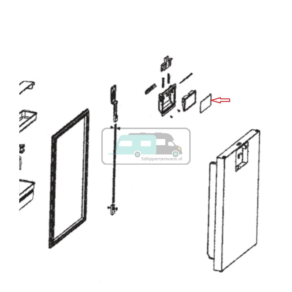 Dometic CRX80 Handvat Afdekplaat RVS