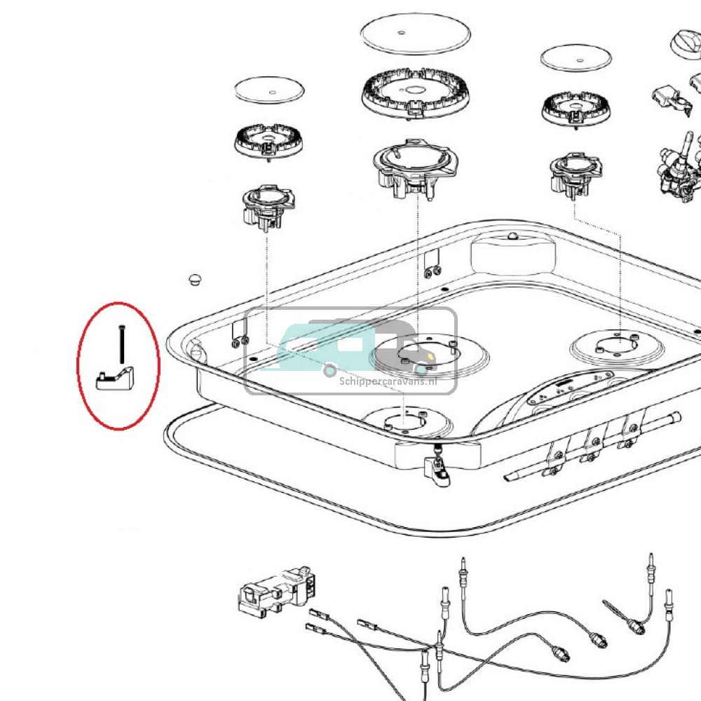 Thetford Hob 0118  Bevestigngspunt zwart