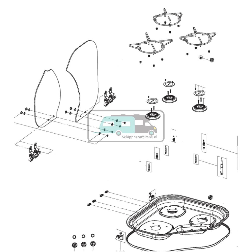 Dometic Glasplaat RAL9005 CE04-CSK
