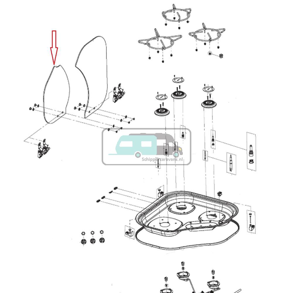 Dometic Pisk 2000 Glasplaat