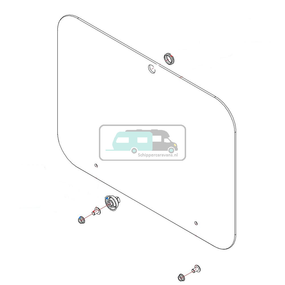 Dometic PI8023 glasdeksel zwart