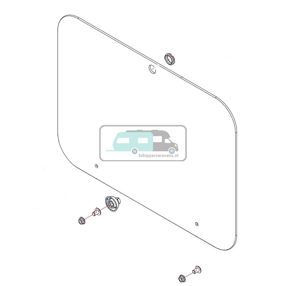 Dometic PI8023 glasdeksel zwart