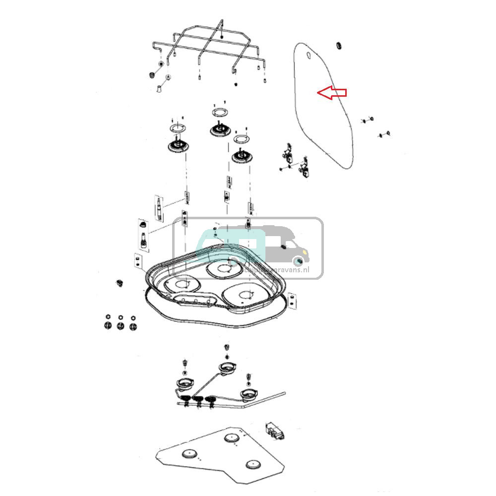 Dometic Glasdeksel CE1466