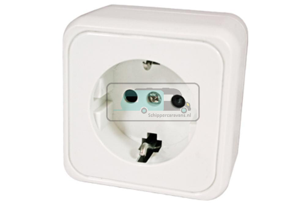 Contactdoos Enkel 230V Opbouw Wit